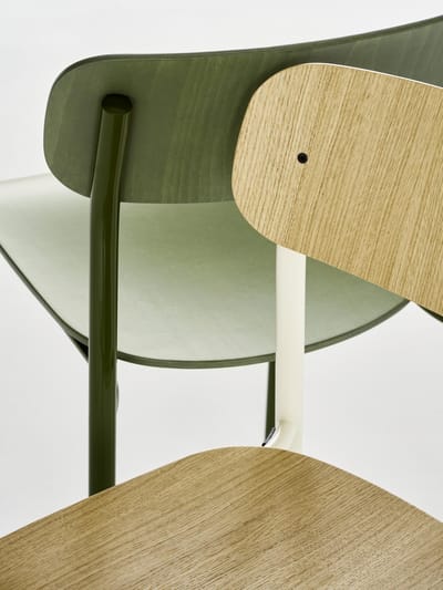 Thonet S 243 Stalen buisstoel - eiken helder gelakt - parelwit