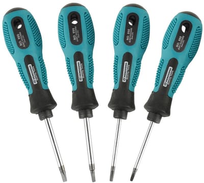 Dailygoody - Driehoekige schroevendraaierset - multifunctioneel gereedschap - turquoise - magnetische schroevendraaiers - perfect voor reparaties - 4-...