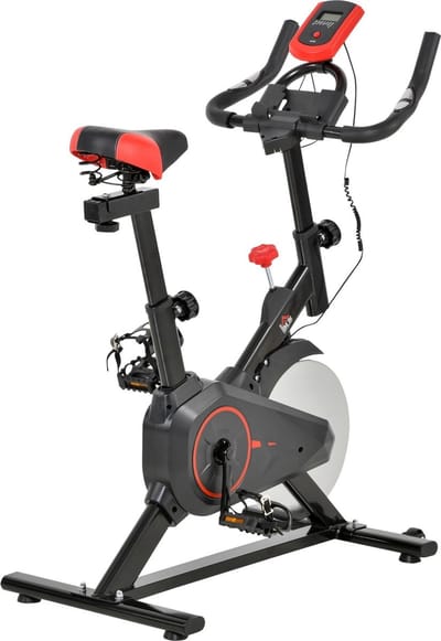 Hometrainer met LCD-display - Hometrainer fiets - Fietstrainer - Hartslagmeter - Traploze weerstand - Zwart - 85 x 46 x 114 cm
