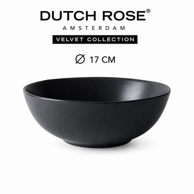 Dutch Rose Velvet Kommen - kommen 17 cm mat Antraciet