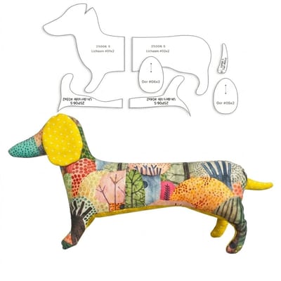 Multicolor naaisjablonen hond DIY naaipatroon unisex acryl sjabloon set 6 stuks voor quilting en knuffel maken met hond vorm patroon onderdelen en decoratief ontwerp