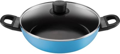 Sauspan met Deksel - Kookpan Soeppan - Mee Koken - Keramische Coating - 10 Liter - Lichtblauw