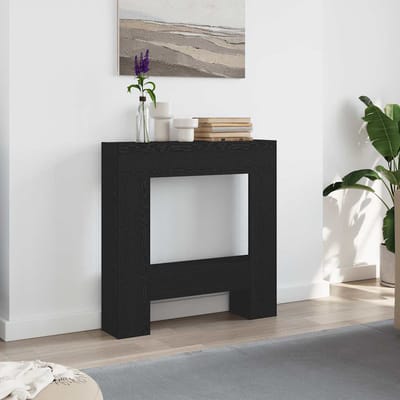 vidaXL Haardombouw 81x18x82 cm spaanplaat zwart eikenkleurig