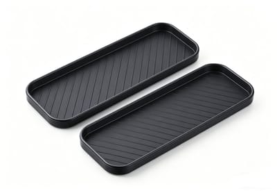 Siliconen afdruiprek - gootsteen organizer - bekerhouder - zwart sneldrogend zeepbakje - met sponshouder - geschikt voor keuken, badkamer, sponzen en borstels - Tweedelige set – Zwart