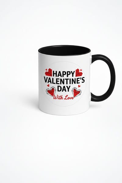 Happy Valentine's Day Mok | Valentijnsdag Cadeau Koffiemok | Liefde Hartjes Design