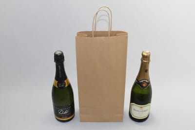 Draagtassen voor Flessen Bruin 18x8x39cm Kraft papier 100 g/m (50 stuks)