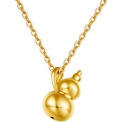 18k gouden ketting Au750 rozenketting dames sleutelbeenketting nieuwe kleur goud kleine kalebas hanger AU750 beige