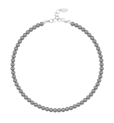 ARLIZI 1186 Parelketting - Dames - 925 Zilver - 44 cm - 6 mm - Grijs