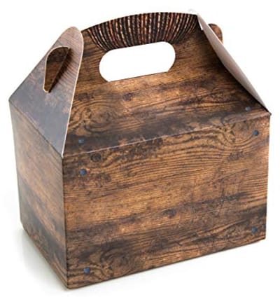 Klein Bruin Geschenkdozen voor Kerst, 18,5 x 12,5 x 12 cm - Duurzame Draaggreepverpakking