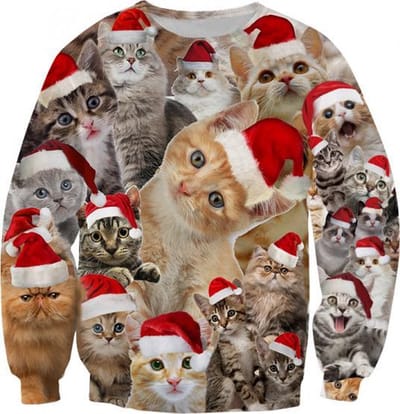Fluffy katten Foute kersttrui - Maat: XL - Kerstmis trui - Heren kersttrui - Dames kersttrui - Foute kersttruien - Kerst outfit - Kerstkleding - Lelijke kersttrui - Gekke kersttrui -