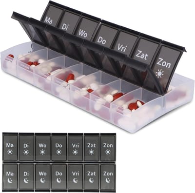 Medicijndoosje XL voor 7 dagen met Ochtend en Avond Vakken