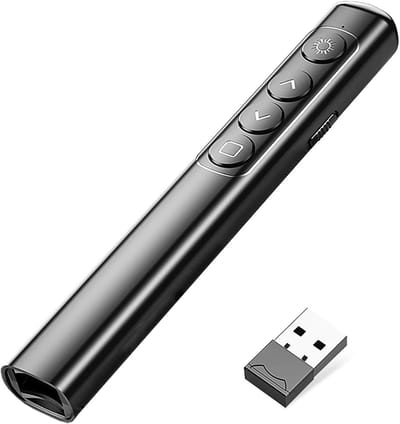 Presentatie Clicker - Afstandsbediening Presentaties - Presentaties Geven - Multimedia Functies - 162 x 52 x 25 cm - Zwart
