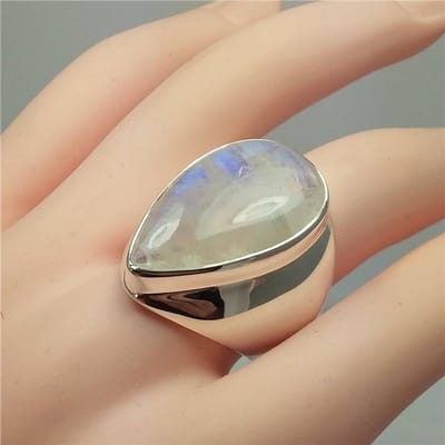 Vintage S925 Zilveren Maanlicht Diamanten Ring Punk Wind Overdreven Bizuteria Topaas Edelsteen Anillos De Zilver S925 Sieraden Ringen 9 zilver