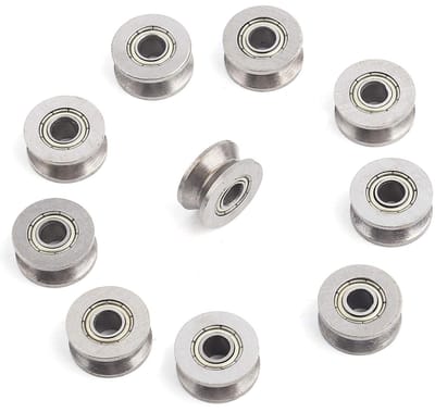 Allecto - V-Groef Gids Katrol - 10 stuks Kogellagers - Koolstofstaal - Miniatuur Roller - Vlekbestendig - Voor Rail Track System