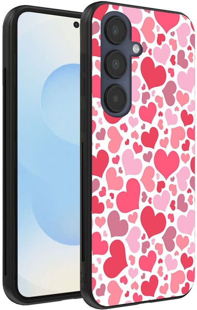 Smartphonica Telefoonhoesje Geschikt voor Samsung Galaxy S25 met Hartjes Print - Hearts Design TPU Backcover Case - Kinder Hoesje met Hartjes Design geschikt voor Samsung Galaxy S25