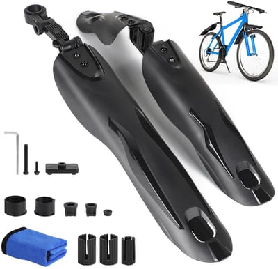 Dailygoods- Spatbord Schokbestendig - Voorspatbord 28 Inch - Achterspatbord - Spatborden Mountainbike - Fiets Beschermer - Verstelbare Beugel - Fietsbeschermer