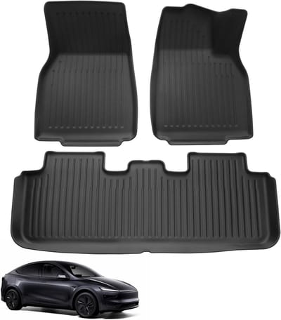 Duurzame 3D Rubber Vloermatten voor Tesla Model Y 2025-2026 - Waterdichte, Antislip en Krasbestendige Mat Set met Hoge Randen en Perfecte Pasvorm