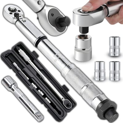 Dailygoody - Momenten Sleutel Set 1/4 Inch 28-210 Nm - Professionele Ratel met HEX Torx Bits