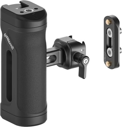 Mini Side Handle met NATO Klem en Rail, Verstelbare Hoogte, Geschikt voor Links en Rechts, Inclusief Koude Schoen en Draadgat, Max. Belastbaarheid 10kg/22lb voor Camera Stabilisatie