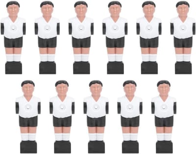 Tafelvoetbalspelers Vervanging - Tafelvoetbalmannen Set - Spel Reparaties - Toernooistijl Ontwerp - 11 stuks - Wit Zwart