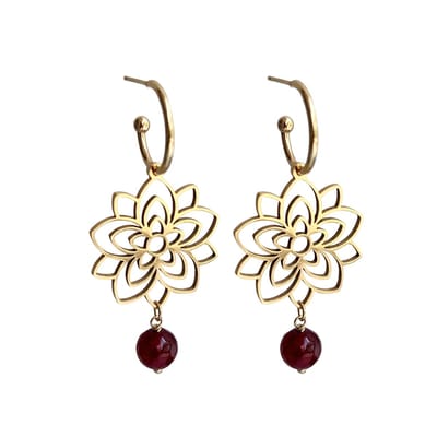 FlowJewels - oorbellen - bloem - stainless steel - goud
