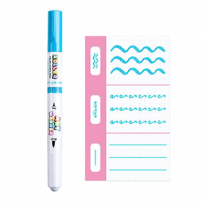 Decoratieve rolmarker - S-patroon, 15.8cm - 3-in-1 kleuren, sierranden en contouren - Dubbelzijdig voor journals en handgemaakte posters - Los verpakt
