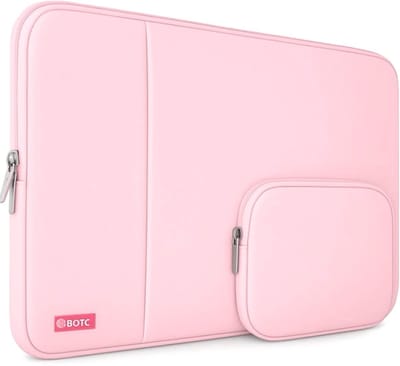 BOTC Laptophoes 15.6 inch - 2-delige - Laptopsleeve met Etui - Laptophoes/ Sleeve - Extra Vak - Roze