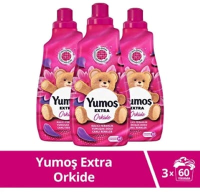 Yumos Extra Geconcentreerde Wasverzachter Orkide 3x1440 ml – Tot 180 Wasbeurten – Luxe Bloemengeur & Zijdezachte Was