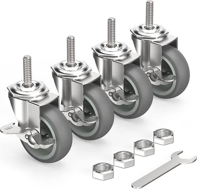 3" Vergrendeling Stuurpen Wielen - Grijs - M10 - Duurzame Caster Wielen heavy duty wheel