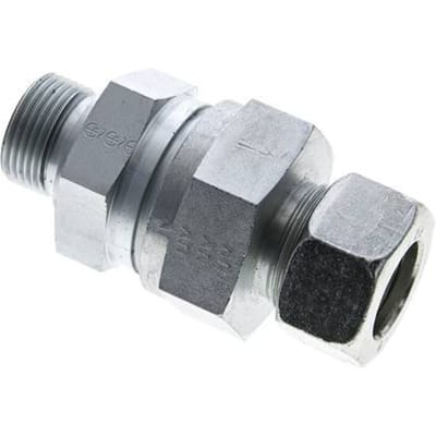 22L (M30x2) & G3/4'' Regeling-Uit Elektrolytisch verzinkt Stalen Terugslagklep Snijring Buitendraad 1-160 bar ISO 8434-1