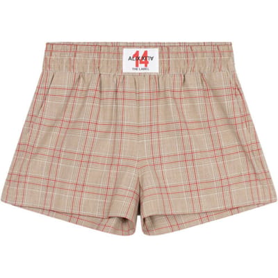 Alix The Label Ladies Woven Sporty Check Shorts Broeken Dames - Beige - Maat XL