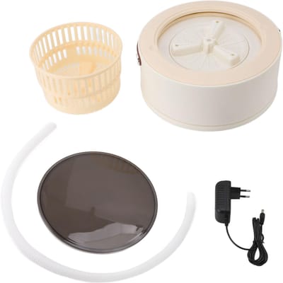 8L Opvouwbare Wasmachine met Roterende Droger Draagbare Wasmachine voor Kamperen Reizen Appartement beige