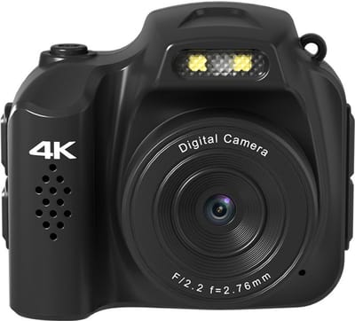 Mini sleutelhangercamera 4K 64MP vintage digitale camera, retro nostalgische videocamera in zakformaat met led-licht, geschikt voor tieners, volwassenen, kinderen en beginners in fotografie, zwart