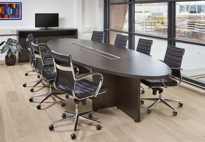 Ovale vergadertafel Chief 420x138cm in Donker Eiken