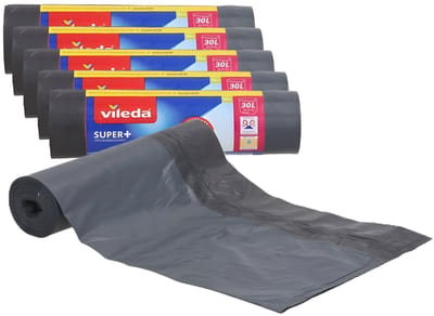 Vileda vuilniszakken / afvalzakken - extra sterk - 75x - 30 liter - grijs