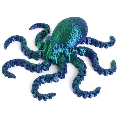 3D Geprint Octopus Beweegbare Flexibele Gewrichten Fidget Speeltjes Huis Kantoor Bureau Ornament Oceaan Dier Decoratie Cadeaus Kinder Speelgoed ornamenten groen