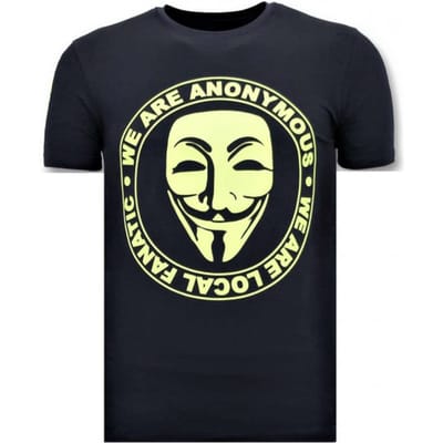Exclusief Heren T-shirt - We Are Anonymous - Blauw