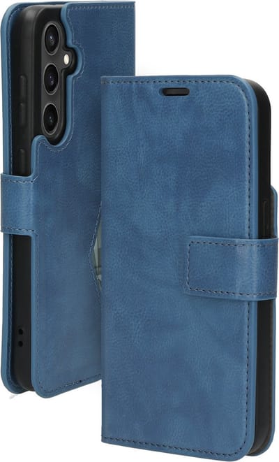 Mobiparts hoesje geschikt voor Samsung Galaxy S23 FE - Wallet/Boekhoesje - Eco Leer - Magneet Sluiting - Opberg vakken - Blauw