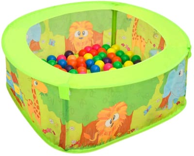 Ballenbak voor kinderen met 50 ballen 75x75x32 cm
