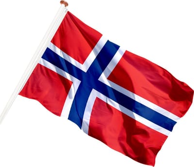 New Age Devi - 90x150cm Noorse Vlag - Sterke Kwaliteit - Originele Kleuren - Met Bevestigingsringen - Noorwegen | Norway