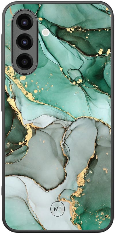 Hoesje geschikt voor Samsung Galaxy A26 - Marble Design - TPU Hard Case Backcover - Grijs, Groen - Mooie Telefoonhoesjes