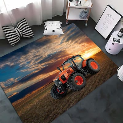 Auto Tractor Serie Patroon Tapijt, Woonkamer en Slaapkamer Huishoudelijke Artikelen, Kinderkamer Sofa Mat Deurmat Vloer Antislip Kleed Cadeau 70x100cm (28x39in)
