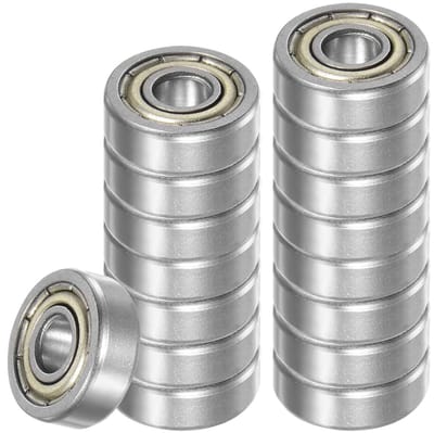 16 Stuks 604-ZZ Groefkogellagers - 4mm Boorgat, 12mm Buitendiameter, 4mm Dikte - Dubbel Metalen Geïsoleerd, Geschikt voor Industriële Toepassingen, Carbon Staal, Hoge Precisie