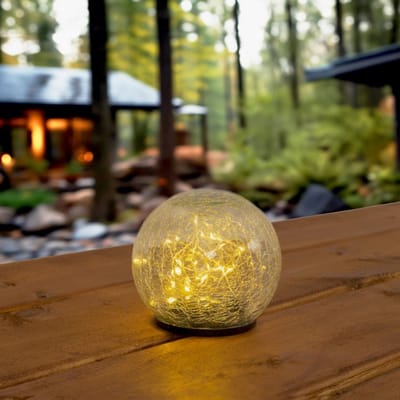Solar tuinverlichting priklamp 'Comet' - Bolvormig - 20 ledjes - Prik- en tafellamp in 1 - Warm wit licht (3000K) - Padverlichting op zonne-energie