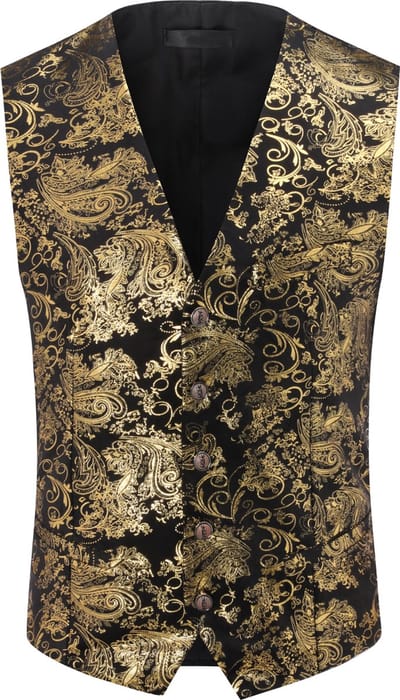 ALLTHEMEN Heren Vest Gilet Jacquard Pak Vest - Slim fit Vest voor Bruiloft en Feest - S