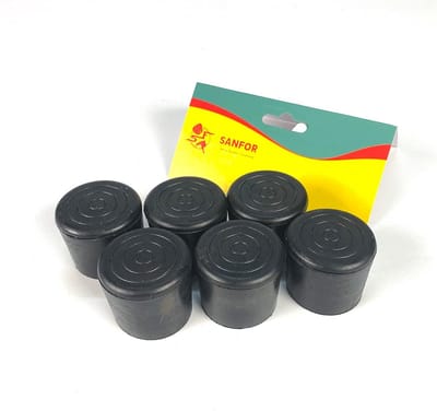 Set van 6 Zwarte Rubberen Doppen voor Poten en Buizen Ø30mm - Antislip Bescherming