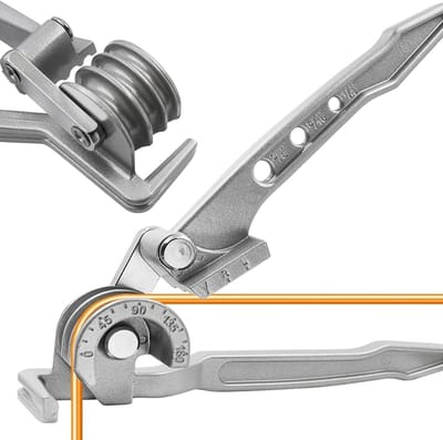 Pijpenbuiger 180° voor buizen van 3/8", 1/4", 5/16", koper, messing, aluminium en dun staal (enkele pijpenbuiger)