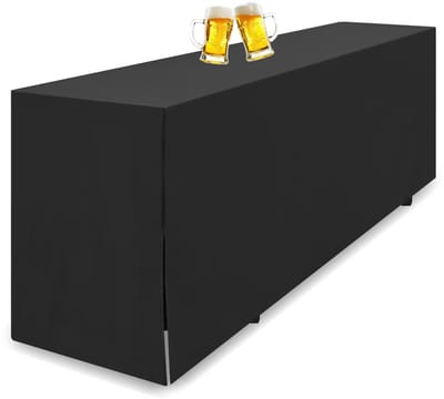 Dailygoods- Biertafelhoes Premium - Zwarte Polyester - Wasbare Hoes - 220 x 50 cm - Geschikt voor Bierbankset - Bescherming tegen Vlekken - Tafelkleed