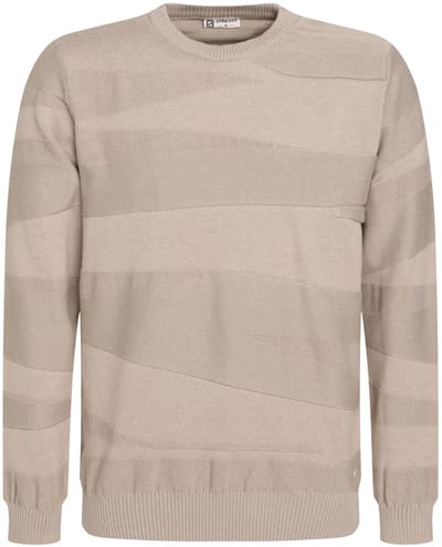 Gabbiano Trui Knitted Trui 615764 4445 Taupe Mannen Maat - XL