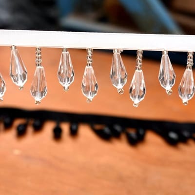 Dailygoody - Water Drop Crystal Hanger - Kwastje Fringe - Decoratieve Accessoires - Weiss - Kant Trim - Geschikt voor Kleding en Gordijnen